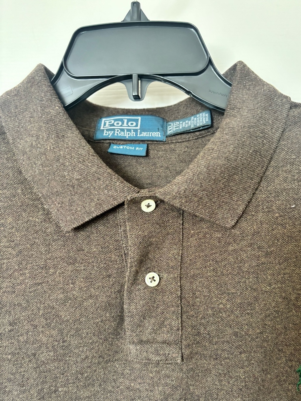 Ralph Lauren Brown Polo Shirt with Green Pony Logo